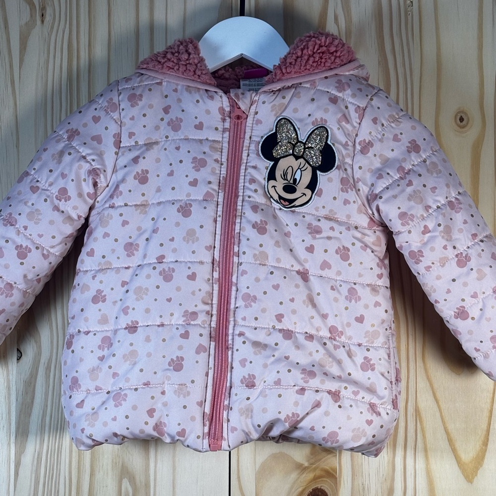 Disney Pink Minnie Mouse Quilted Hooded Jacket